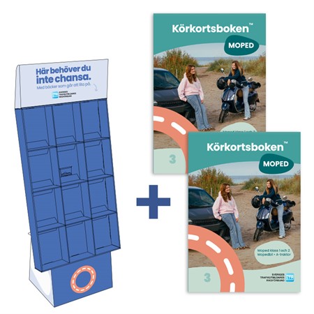 50 st Körkortsboken™ Moped + STR-bokhylla i papp